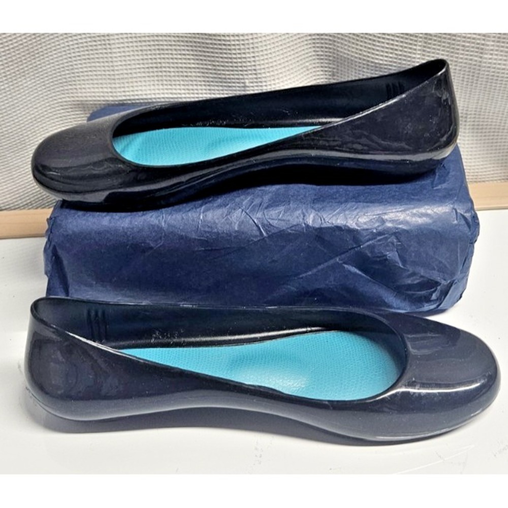 Oka-B Taylor Ballet Flats Mate Black Jelly Shoes Rubber Slip-On Size US 7 /EU 37